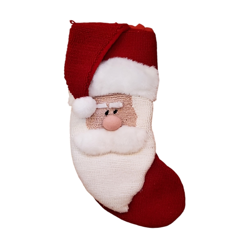 Vintage Dan Dee Collectors Choice Textured‎ Santa Christmas Stocking
